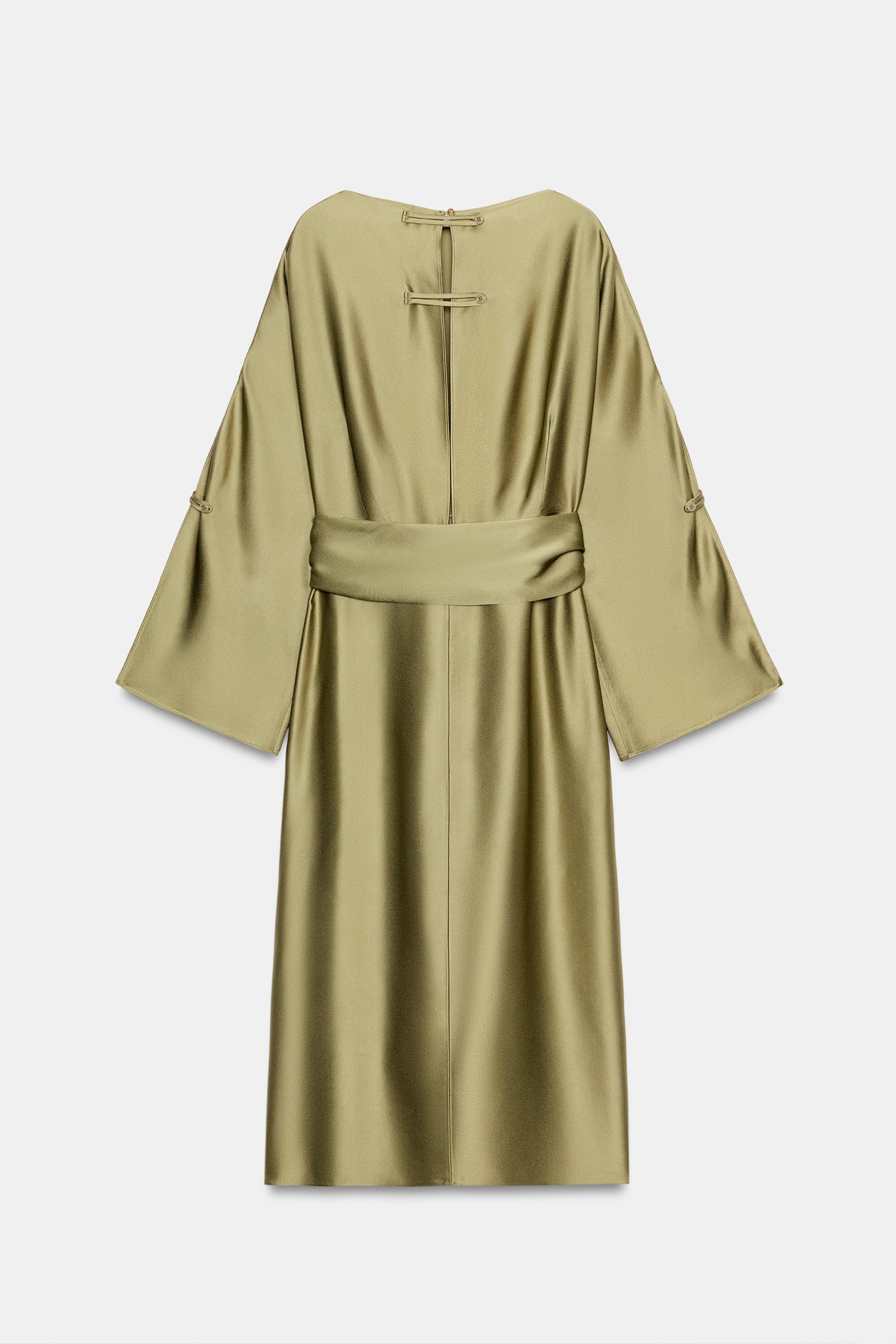 Женские платья Zara ZW COLLECTION SATIN EFFECT MIDI DRESS — фото 7