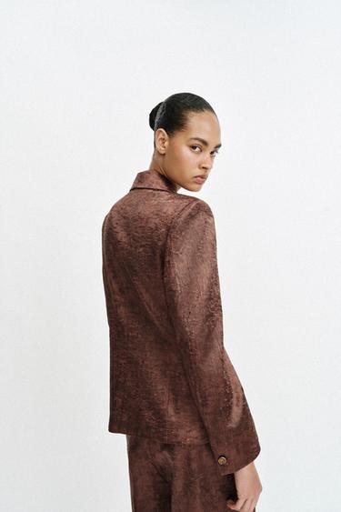 VESTE À ÉPAULETTES EFFET FROISSÉ - Cuivre de Zara - Image 3