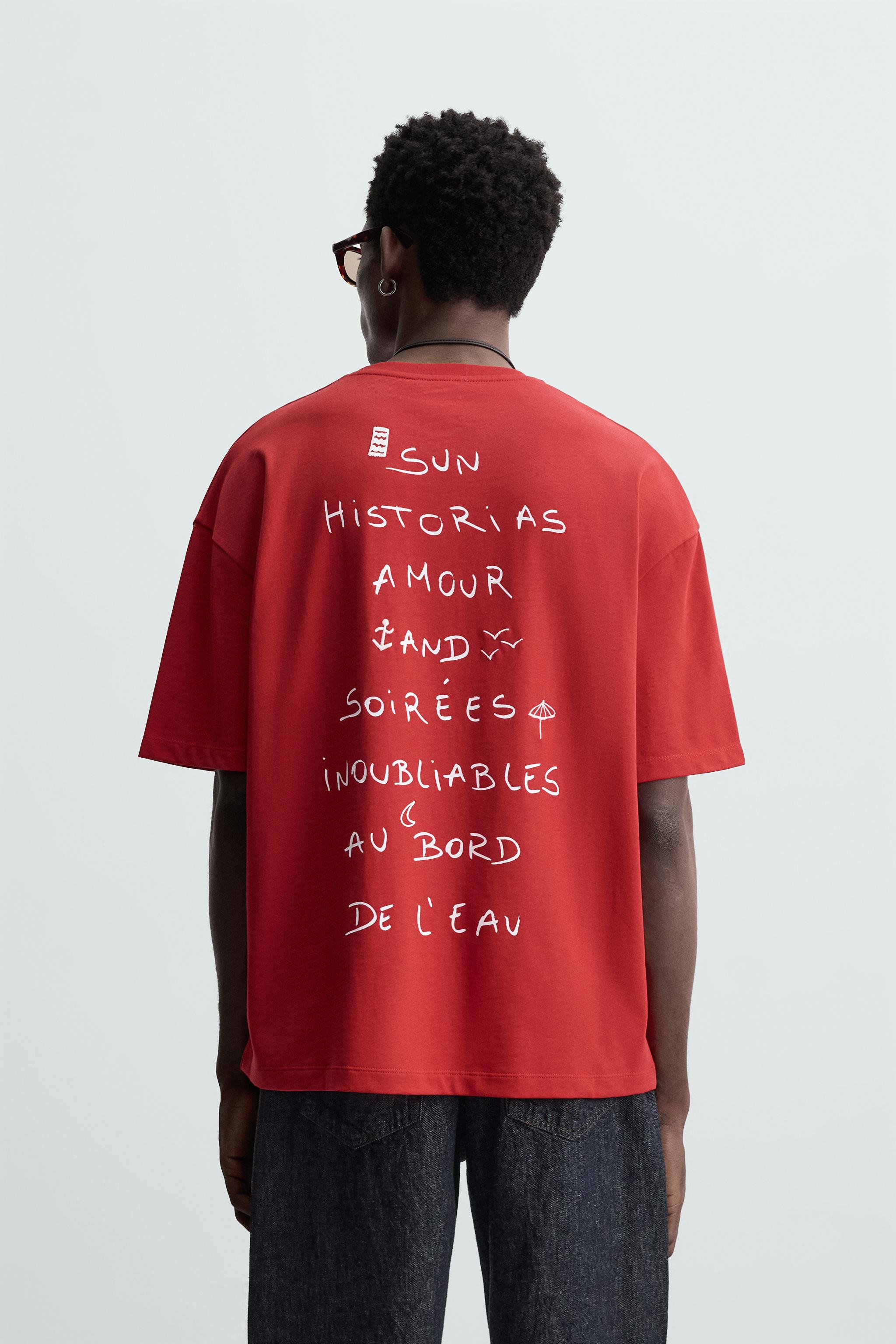 Salsation サルセーション T-shirt Dark Red！ SLOGAN PRINT T-SHIRT - Red | ZARA South Africa