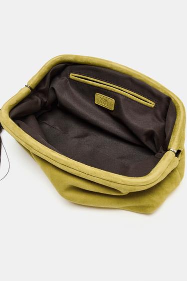 LEATHER CLUTCH WITH TASSEL - Lime Green by Zara - Image 5