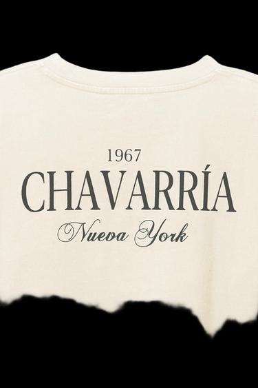 CAMISETA OVERSIZE FIT ESTAMPADO WILLY CHAVARRIA X ZARA - Blanco roto de Zara