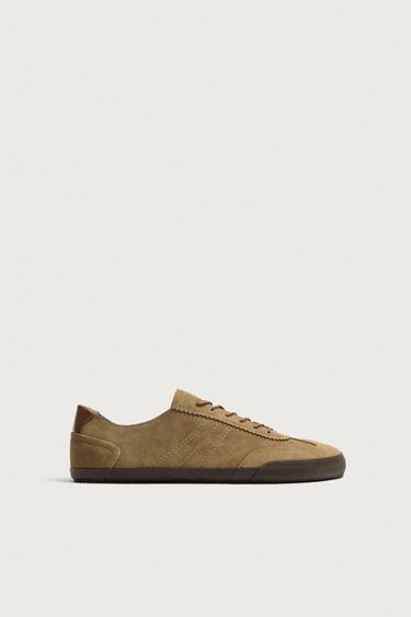 BAREFOOT LEATHER TRAINERS - Brown by Zara - Image 0