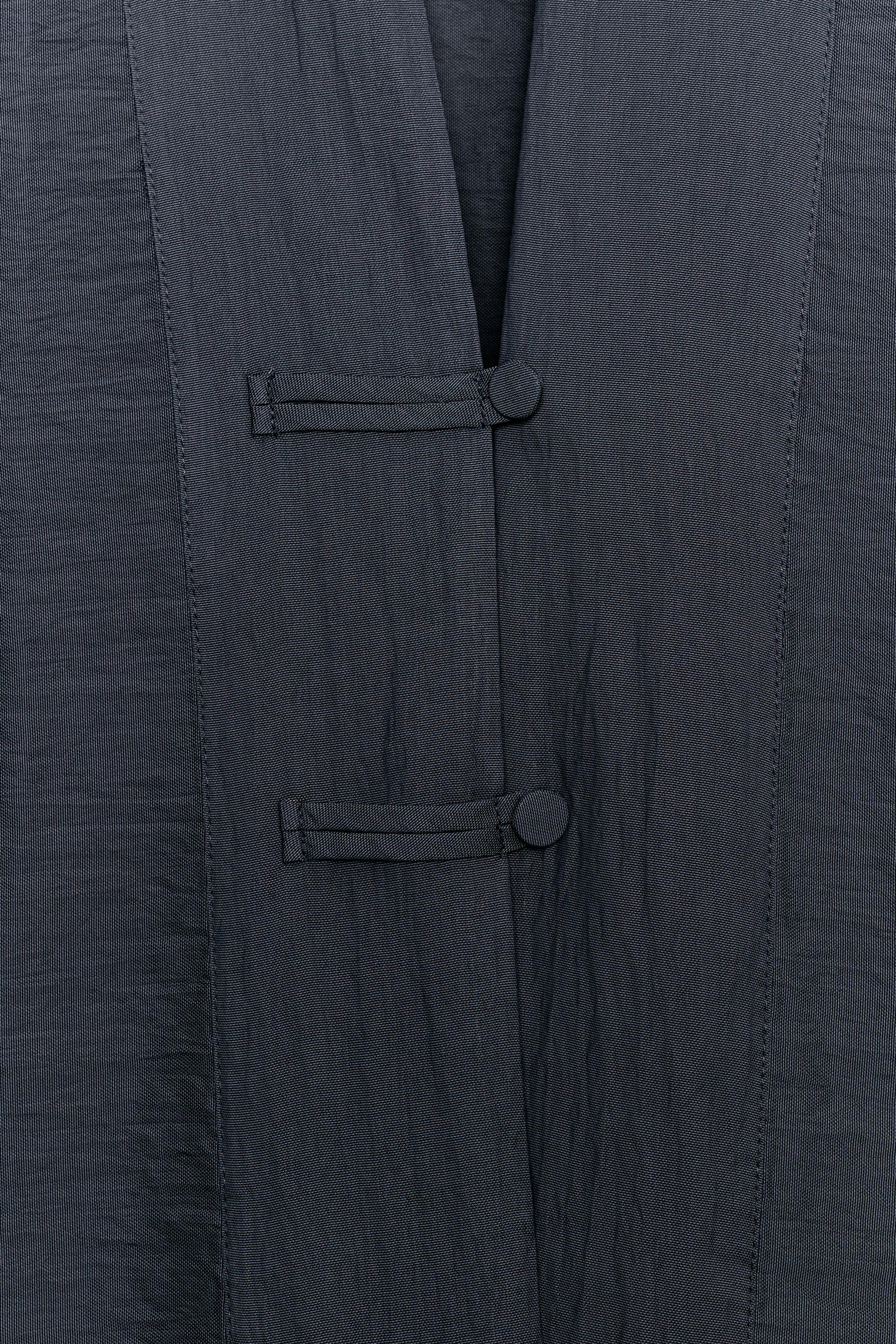 ZW COLLECTION WRAP SHIRT WITH FROG FASTENINGS