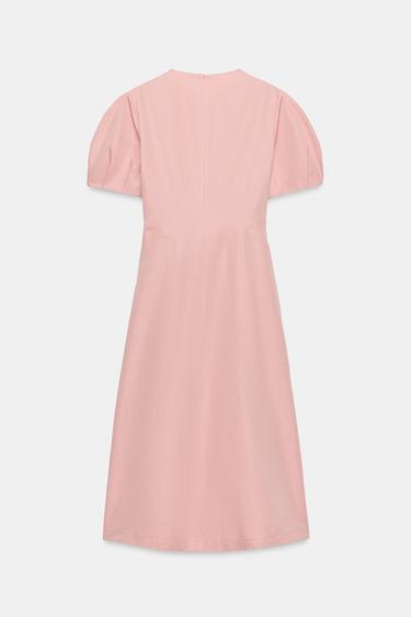ZW COLLECTION LINEN BLEND MIDI DRESS - Pink by Zara - Image 5
