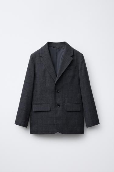 VESTE DE COSTUME À CARREAUX - Bleu / Gris de Zara - Image 0