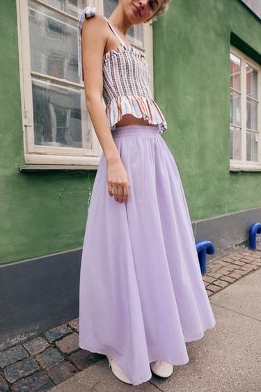 JUPE MI-LONGUE CAPE - Mauve de Zara - Image 2