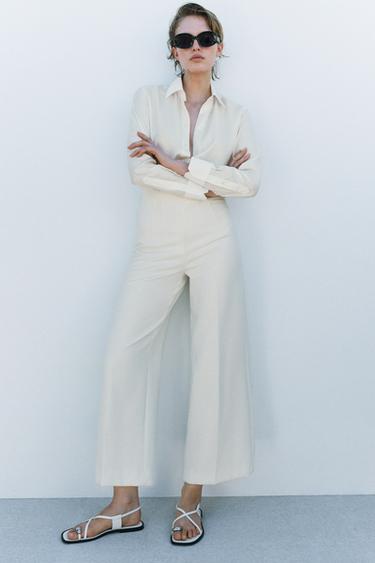 Zara ZW COLLECTION CULOTTES - Ecru