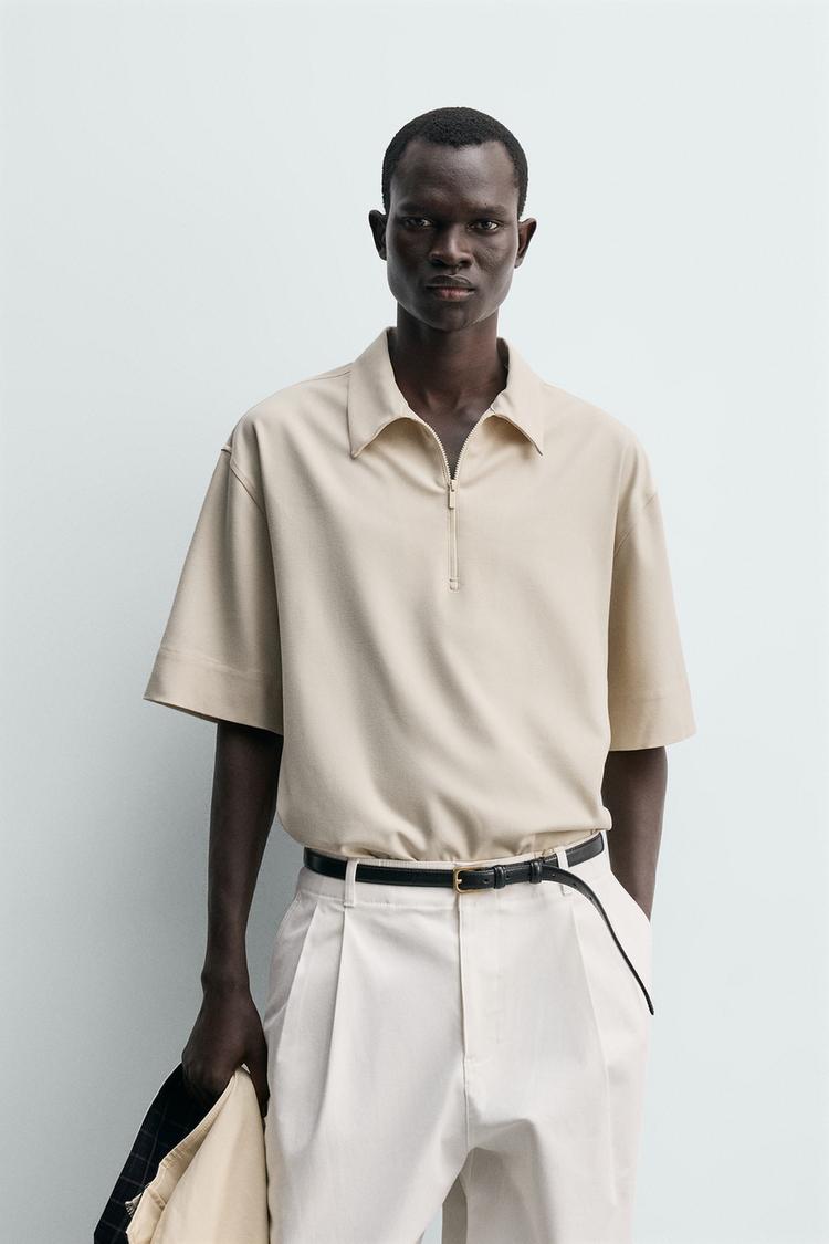 ZARA TECHNICAL ZIP POLO SHIRT