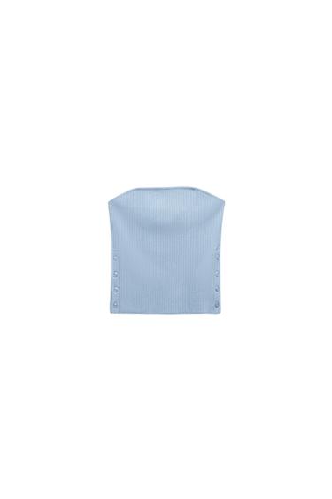 BUTTONED KNIT CROP TOP