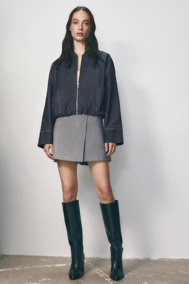 Zara WRAP SKORT - Mid-gray