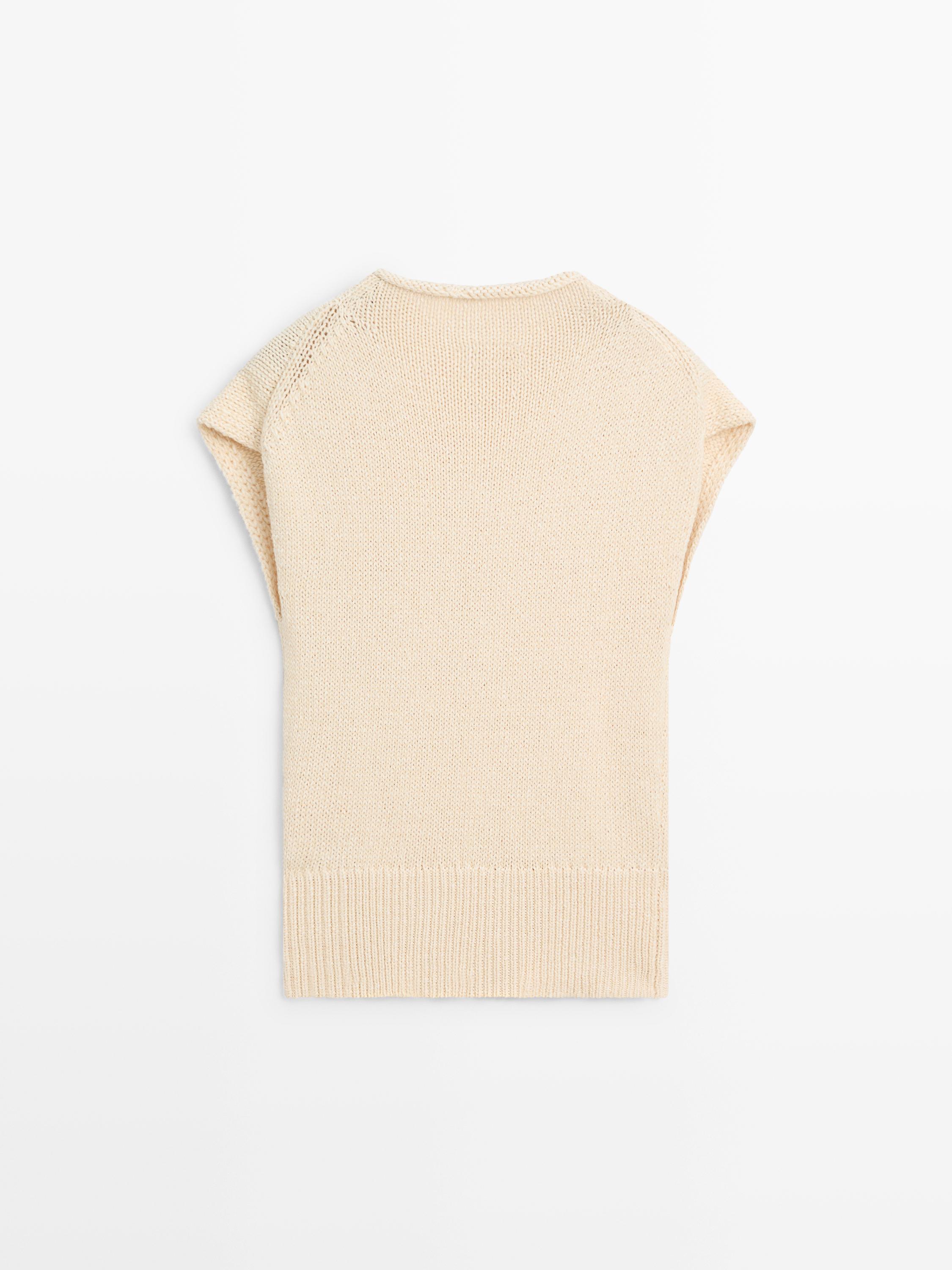 Cotton blend knit vest