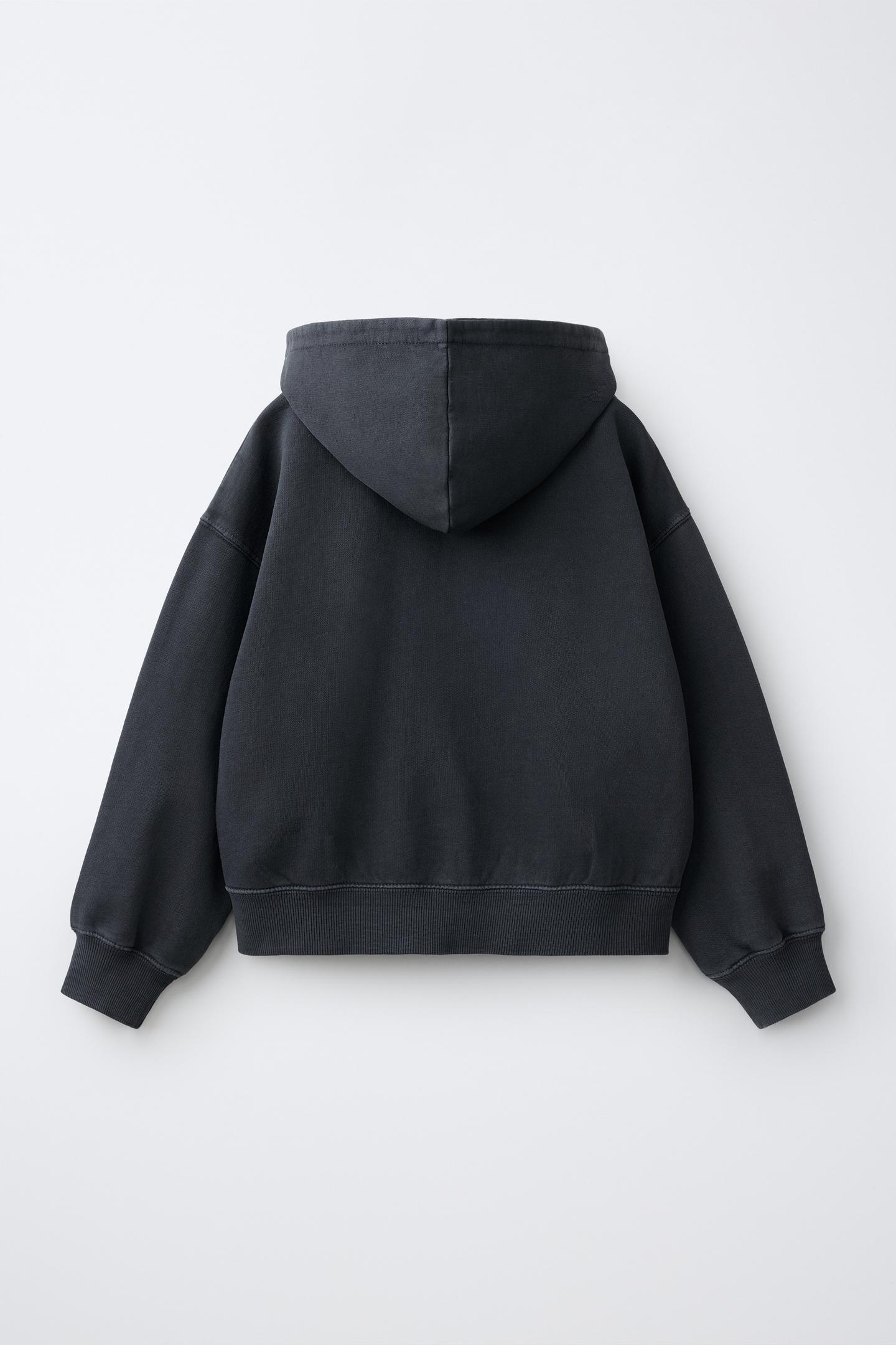 Детская толстовка Zara Plush Zip, цвет: Антрацитовый серый — фото 2