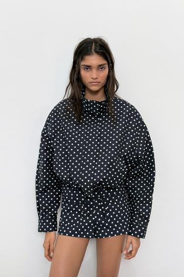 VESTE MATELASSÉE À POIS - Bleu / Blanc de Zara - Image 1