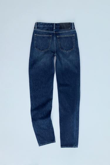 HIGH-RISE SLIM FIT TRF JEANS - Navy blue by Zara - Image 3