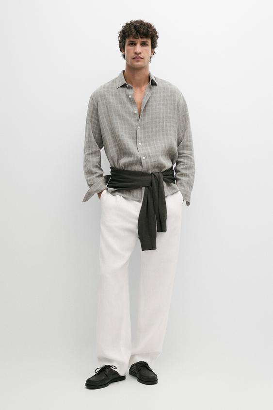 100% linen check shirt from Zara - $180