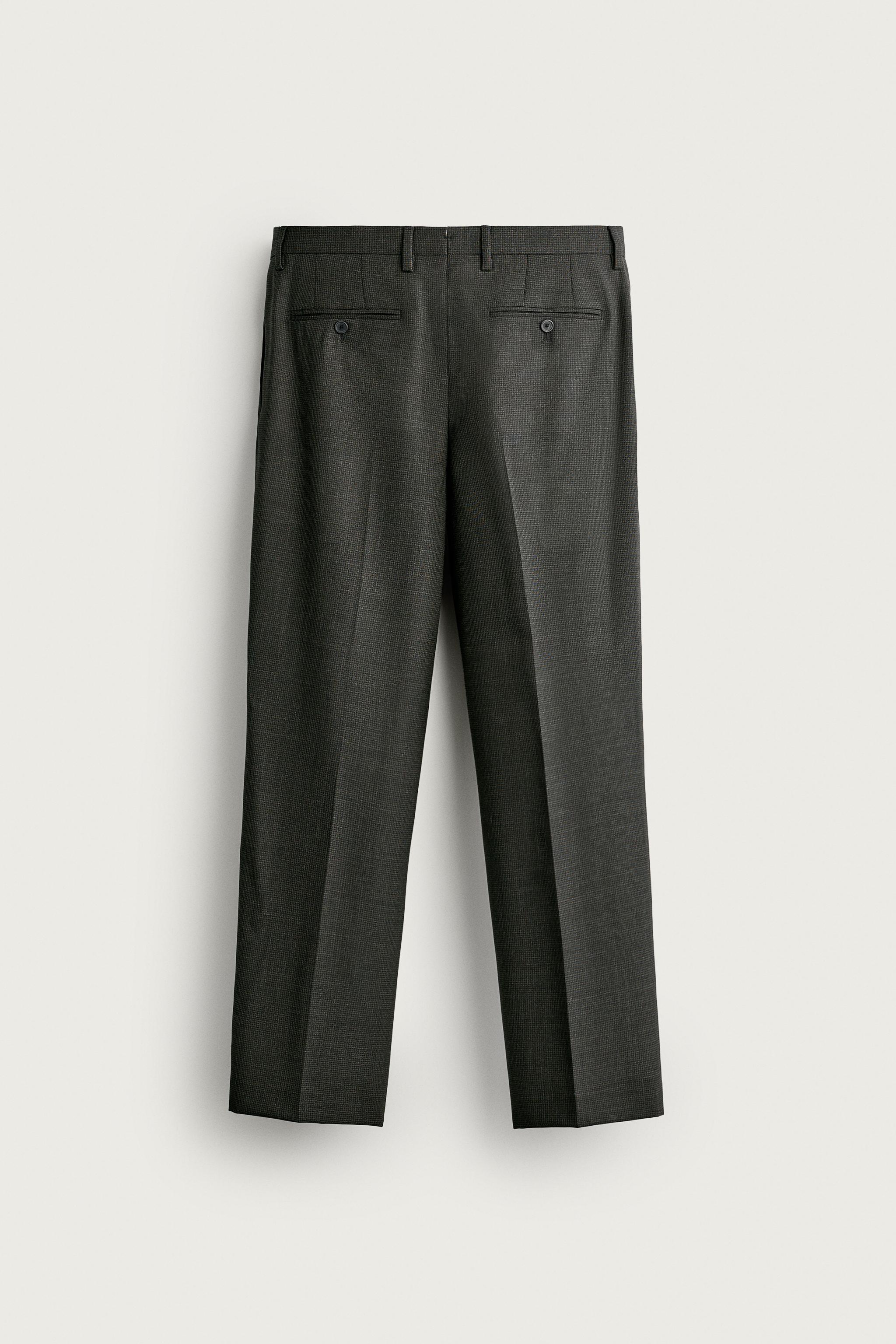 PANTALON DE COSTUME PIED-DE-POULE 100 % LAINE