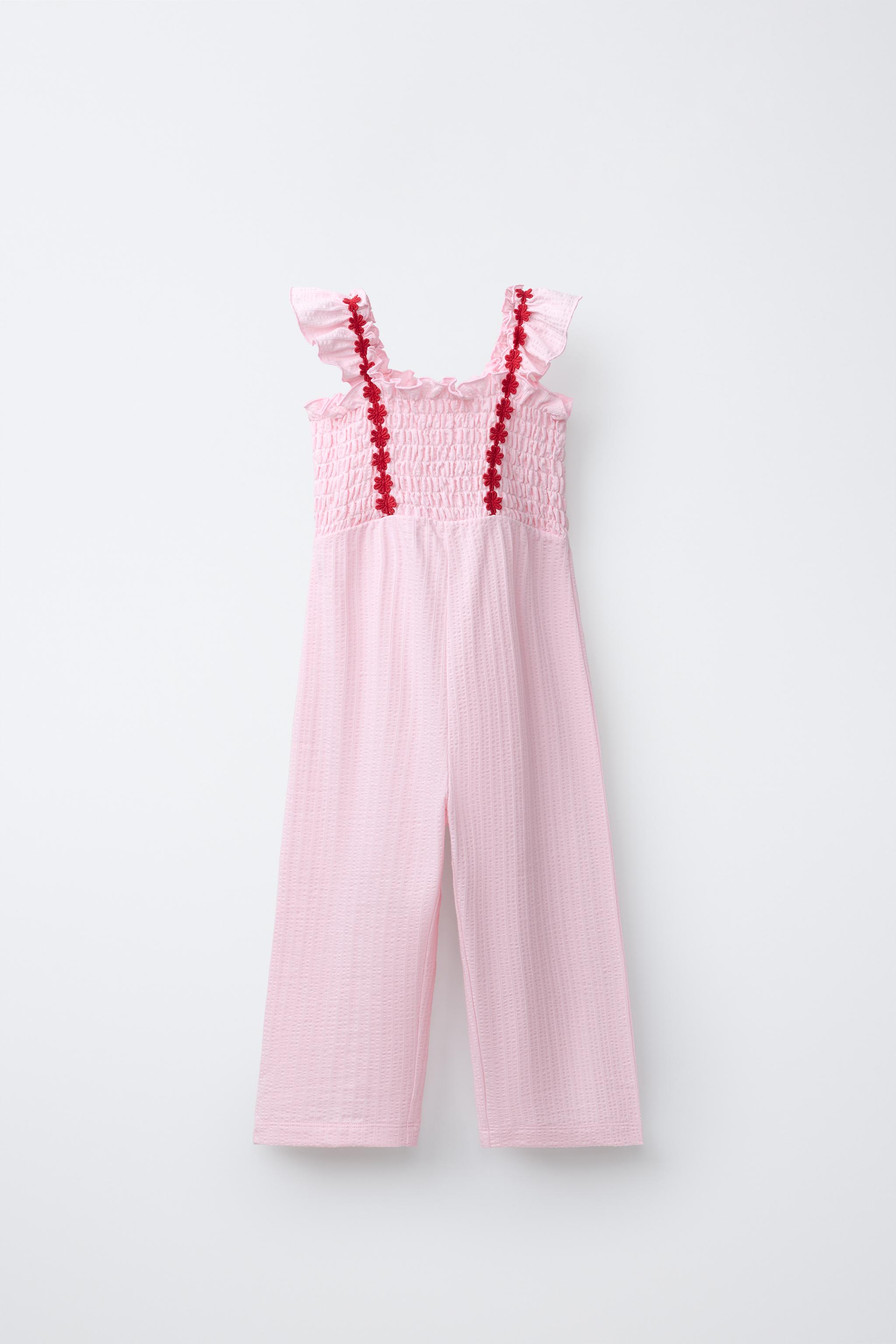 ロングテクスチャーフラワー柄ジャンプスーツ - ピンク | ZARA Japan