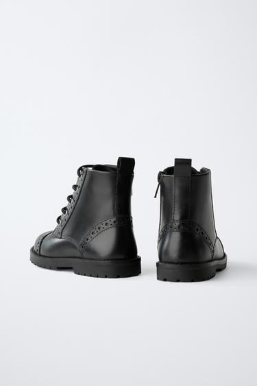 LEATHER BOOTS - Black by Zara - Image 4