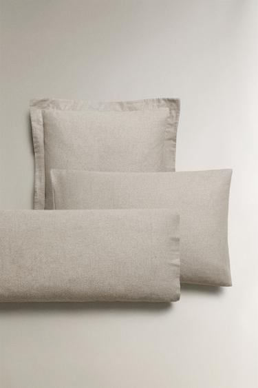 FLANNEL PILLOWCASE - Sand by Zara - Image 0