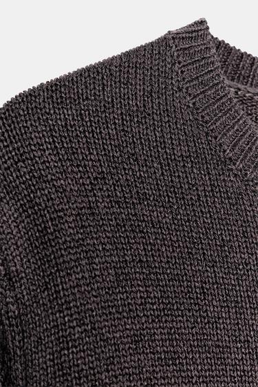 HAUT EN MAILLE À MANCHES COURTES - Marron de Zara - Image 5