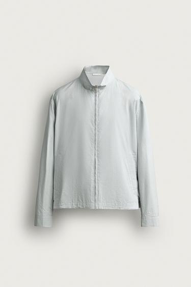 CAZADORA LIGERA ALGODÓN - LYOCELL - verde lavado de Zara
