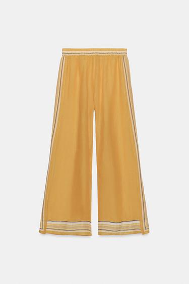 ZW COLLECTION 100% RAMIE STRIPED TROUSERS - Printed by Zara - Image 6