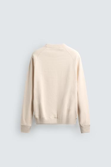SWEAT RAS-DU-COU LAVÉ BASIQUE - Écru de Zara - Image 6