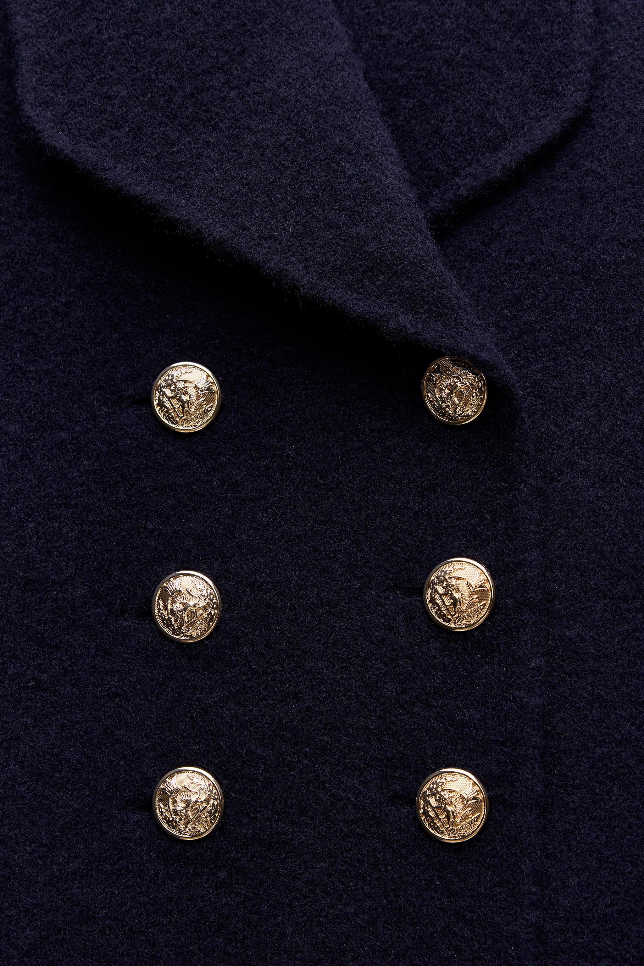 Zara navy coat gold buttons sales