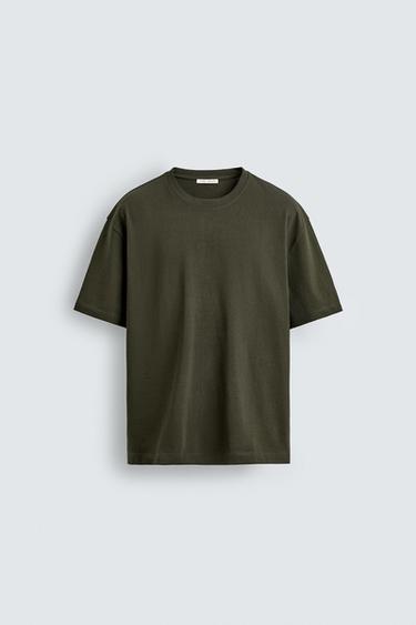 RELAXED FIT T-SHIRT - Olive green by Zara