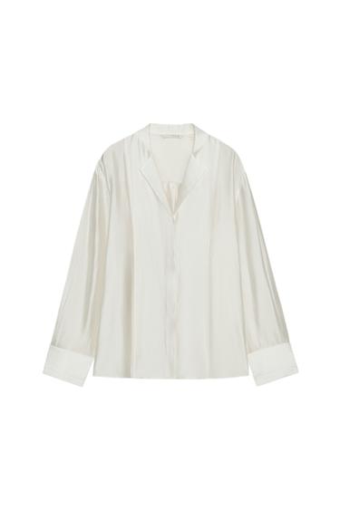 СТРУЯЩАЯСЯ РУБАШКА — ZW COLLECTION — ЖЕЛТОВАТО-БЕЛЫЙ от Zara