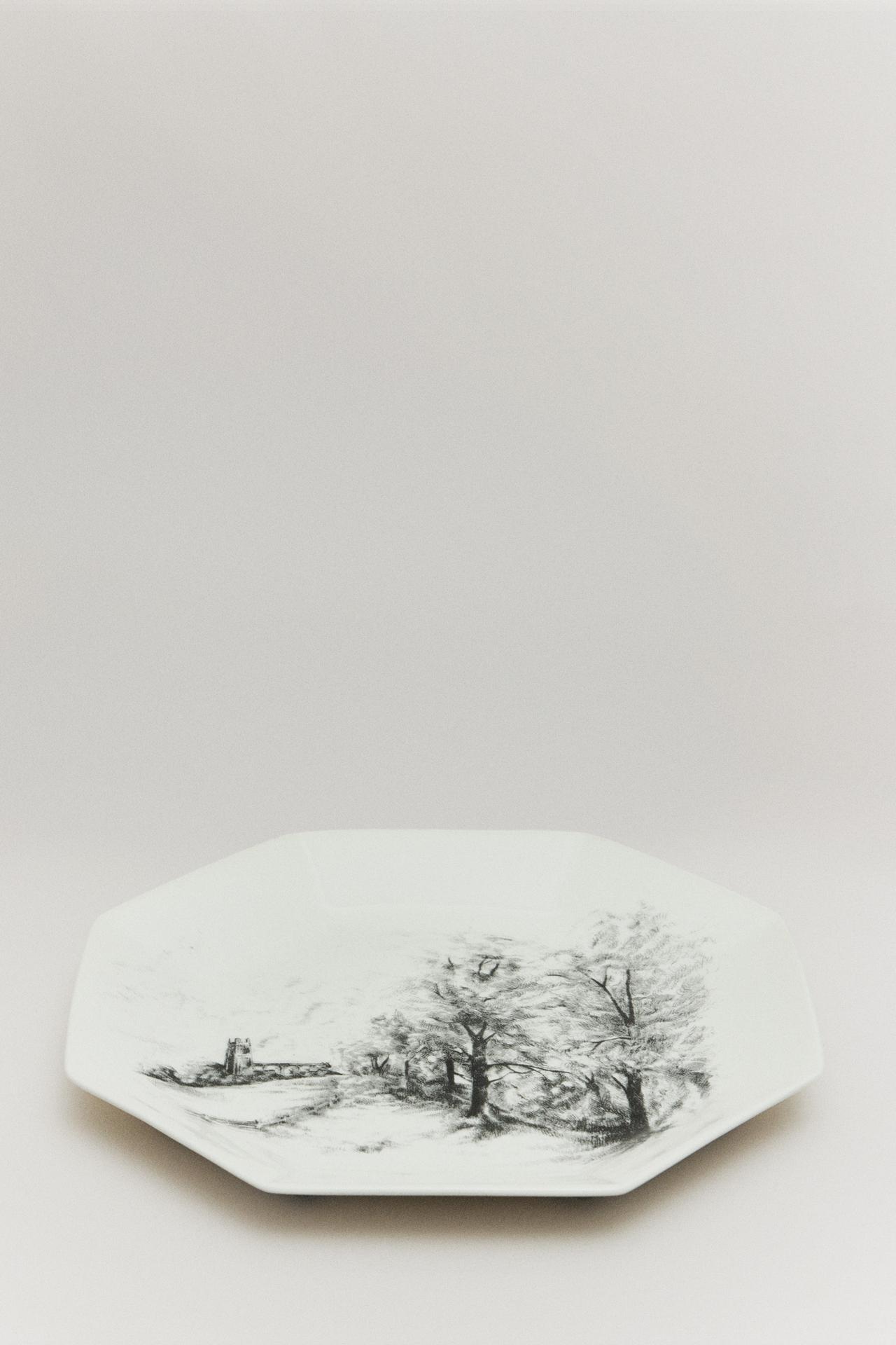 THE SKY OCTAGONAL FLAT PLATE — White