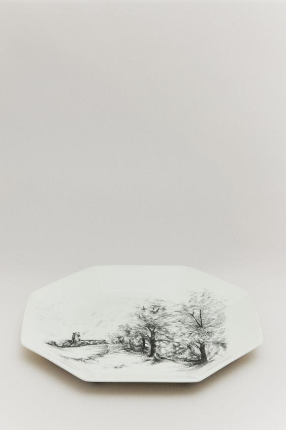 THE SKY OCTAGONAL FLAT PLATE - Blanco de Zara - Imagen 0