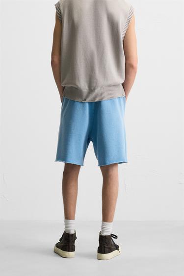 WASHED RELAXED FIT JOGGER BERMUDA SHORTS - Faded blue by Zara - Image 2