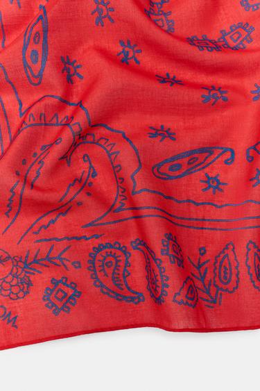FRUIT OF THE LOOM™ PRINTED BANDANA SCARF — Red 2