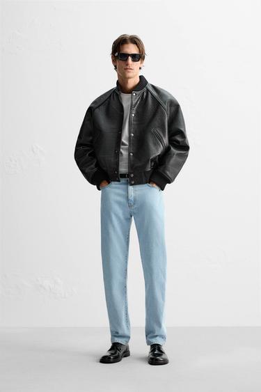 КОЖАНЫЙ БОМБЕР — ЧЕРНЫЙ от Zara — изображение 0
