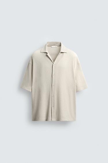 CAMISA RELAXED FIT ESTRUCTURA - Blanco roto de Zara