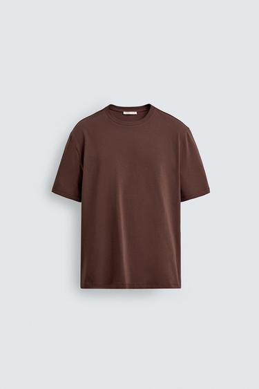 Zara SLIM FIT T-SHIRT - Plum