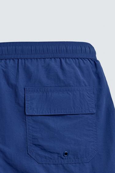 MAILLOT DE BAIN COURT CONTRASTE - Bleu de Zara - Image 9