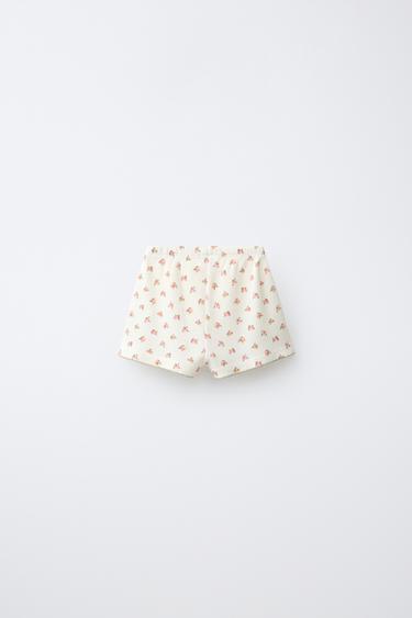 SHORT GAUFRÉ À FLEURS - Écru de Zara - Image 1