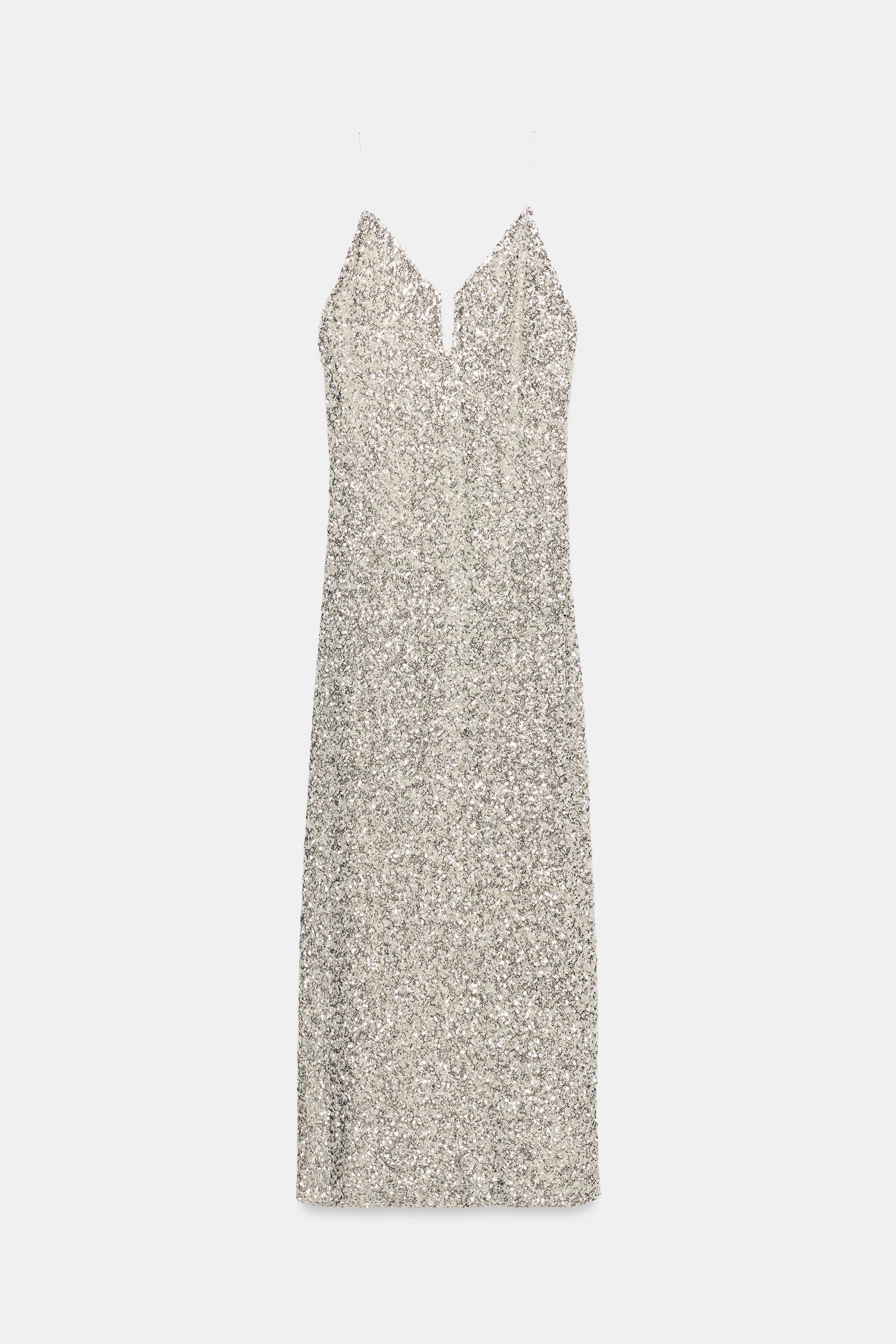 Женские платья Zara ZW COLLECTION SEQUIN MIDI DRESS — фото 6