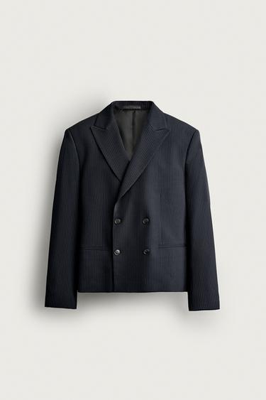 CROPPED FIT TRAJE-BLAZERRA MARRA DIPLOMATIKOAREKIN - Urdin iluna, Zara-rena