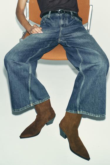 BOTÍN COWBOY SERRAJE - Marrón de Zara