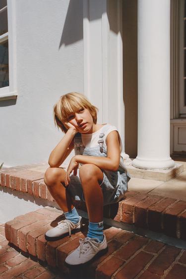 PETO CORTO CANVAS RAYAS MICKEY MOUSE © DISNEY - Azul claro de Zara