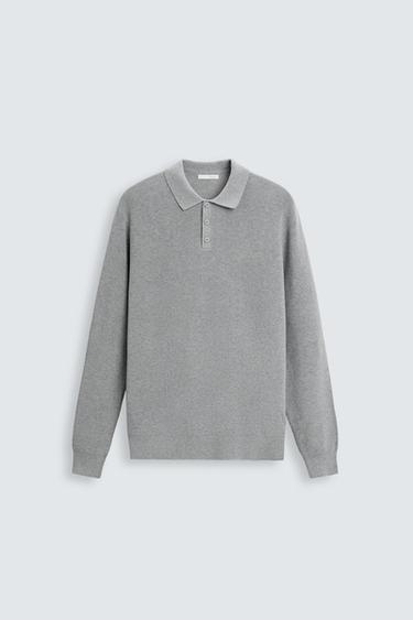 POLO DE MALHA PEROLADA - Cinza-vigoré da Zara