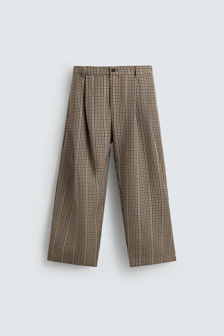 Checked Trousers Zara Dogtooth Trousers Zara CHECKED TROUSERS WITH