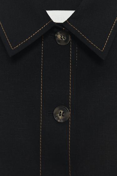 STRAIGHT WAISTCOAT WITH CONTRAST STITCHING - Black by Zara - Image 7