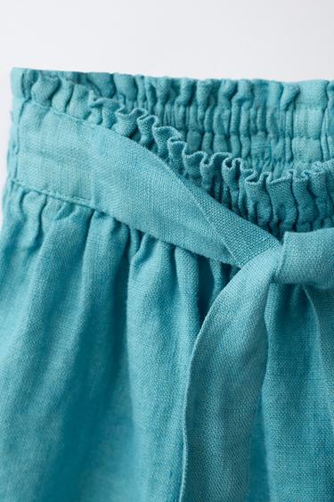 100% LINEN BERMUDA SHORTS - Light blue by Zara - Image 2
