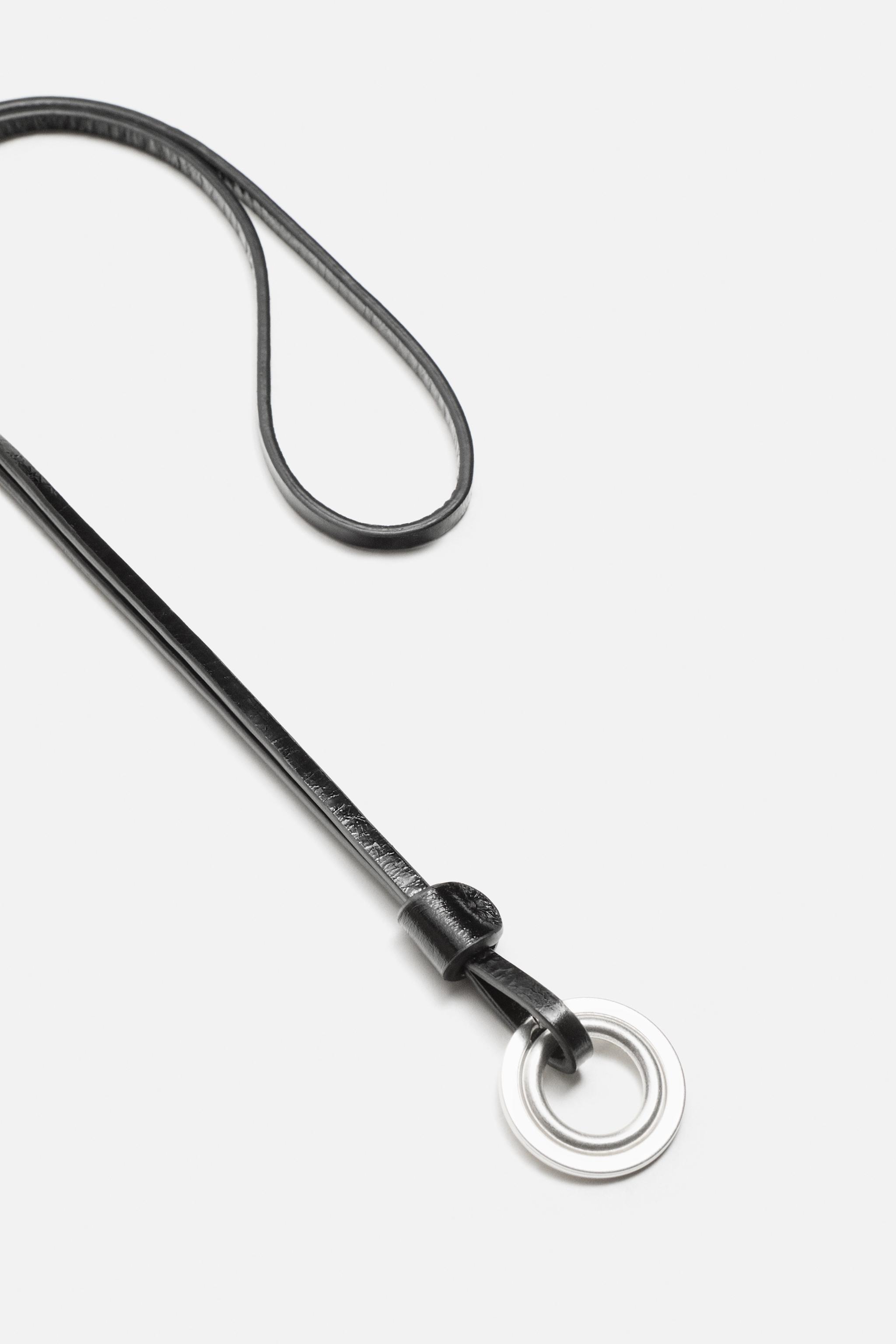 LEATHER CHARM KEYCHAIN - Black | ZARA United States