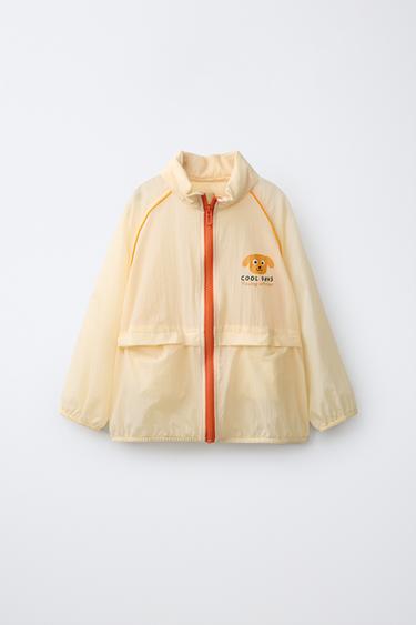Zara 狗狗印花連帽雨衣 - 橙色