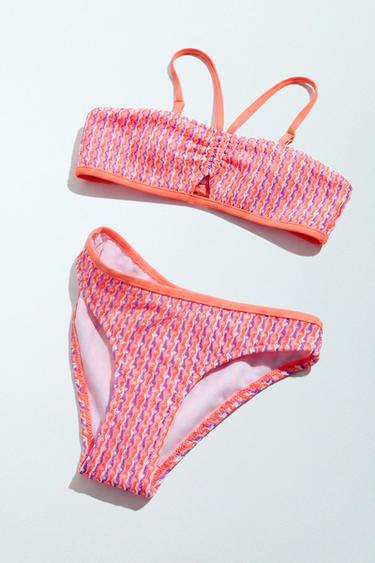 6-14 AÑOS/ BIKINI TEXTURA - Rosa flúor de Zara